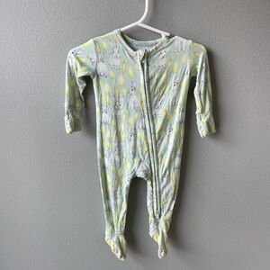 Lev Baby Bamboo Easter Zippy Footie with Bunny and Easter Egg Designs